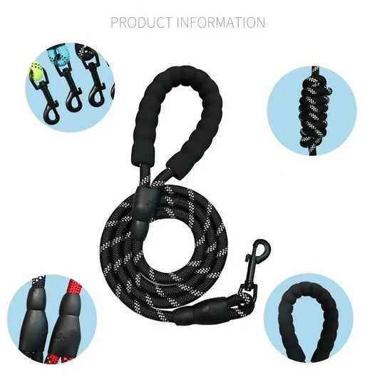 Reflective No-Strangle Nylon Dog Leash