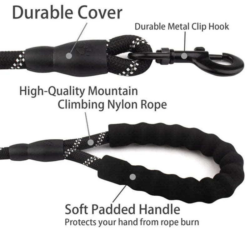 Double Heavy-Duty Reflective Dog Leash