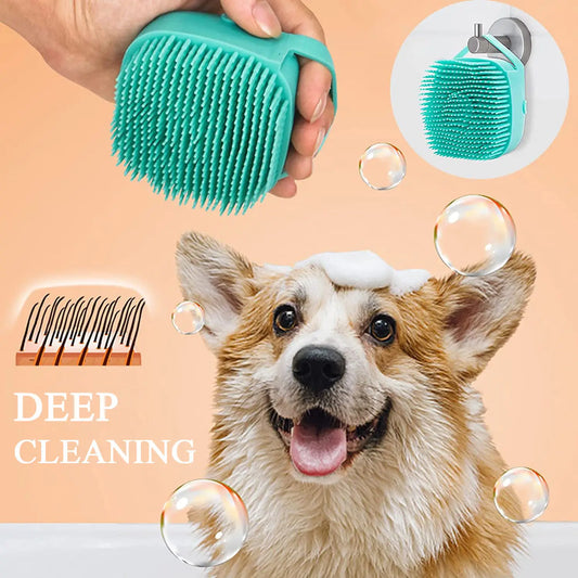 Silicone Pet Bath & Massage Grooming Gloves